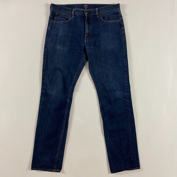 J.CREW The Sutton Jeans Mens 32 x 34 Measures 35.5 x 33 Blue Cotton Indigo Dye - Picture 1 of 12